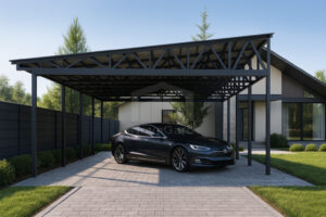 Отзывы навесы Москва — односкатный навес для трех автомобилей NOVAGARD